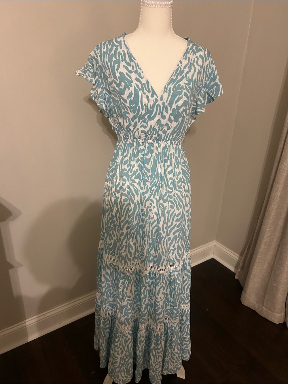 Walker and Wade Adele Dress / Turquoise Zebra XS